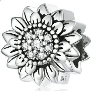 925 Stering Silver Charm Sunflower